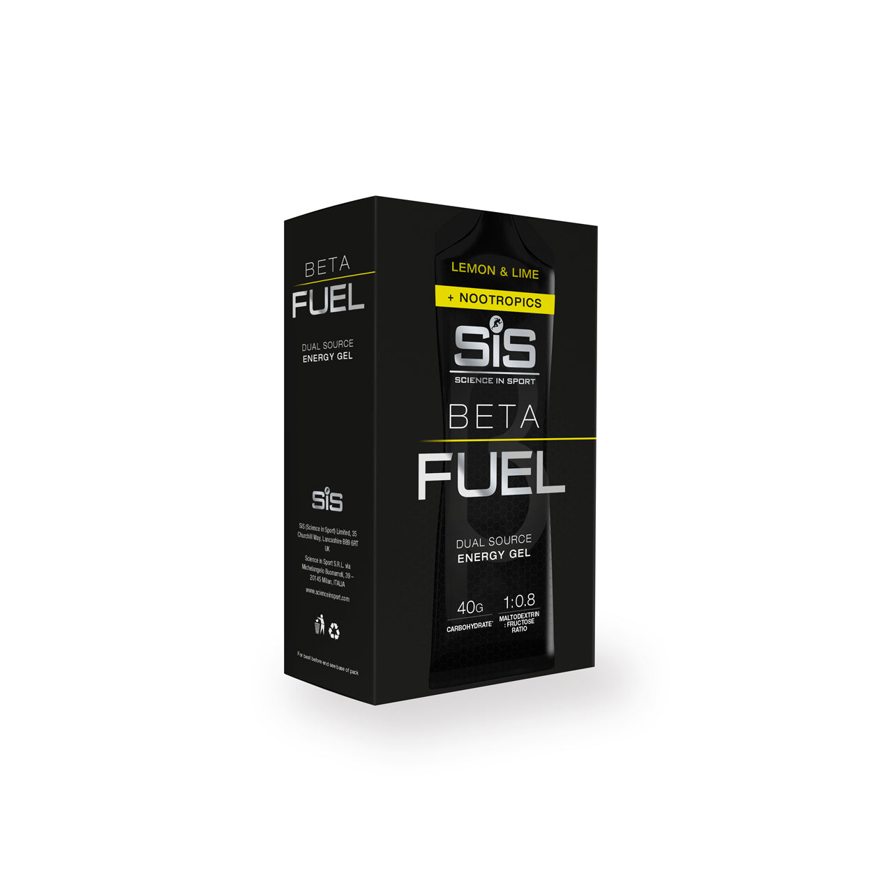 SIS BETA Fuel Gel Energético/Nootrópicos 6x60ml Limón/Lima